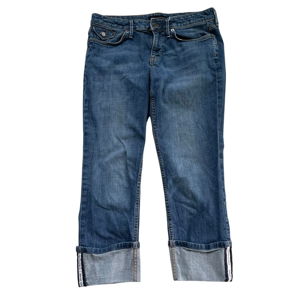 Banana Republic Cuffed Capri Jeans Women size 4 Blue Cropped Cotton Spandex